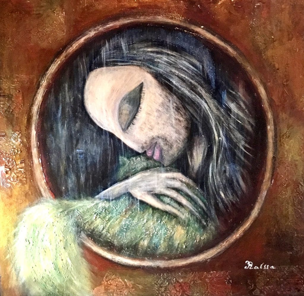 Man with a cat oil painting to buy