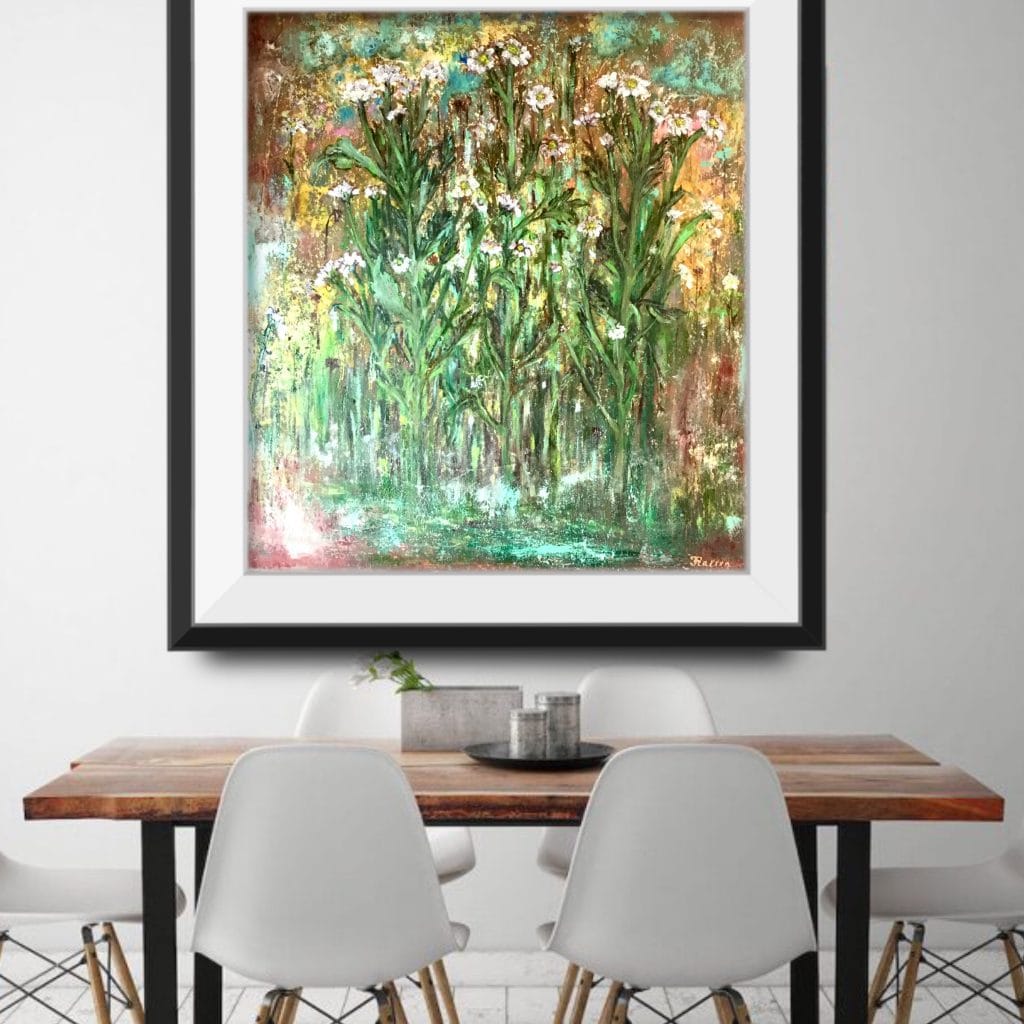 Mysterious strawberry forest,original oil painting,buy art,buy a painting