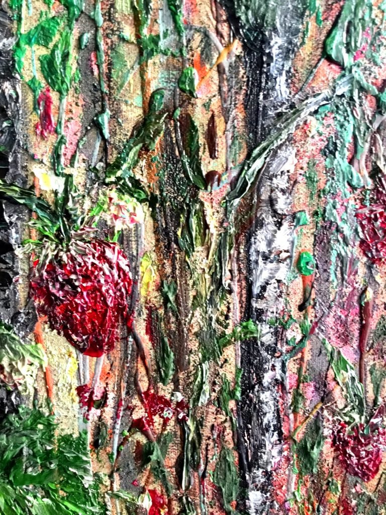 Mysterious strawberry forest,original oil painting,buy art,buy a painting