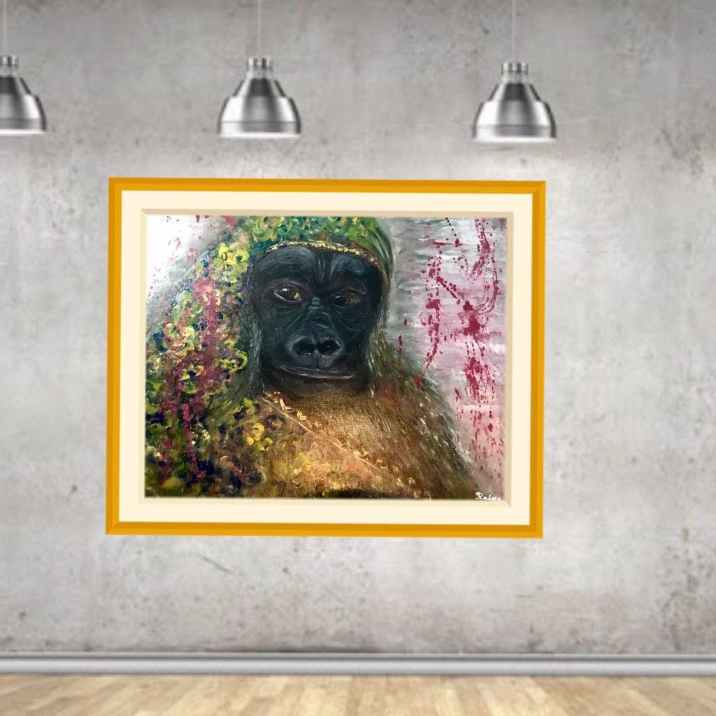 Black gorilla original oil painting for sale