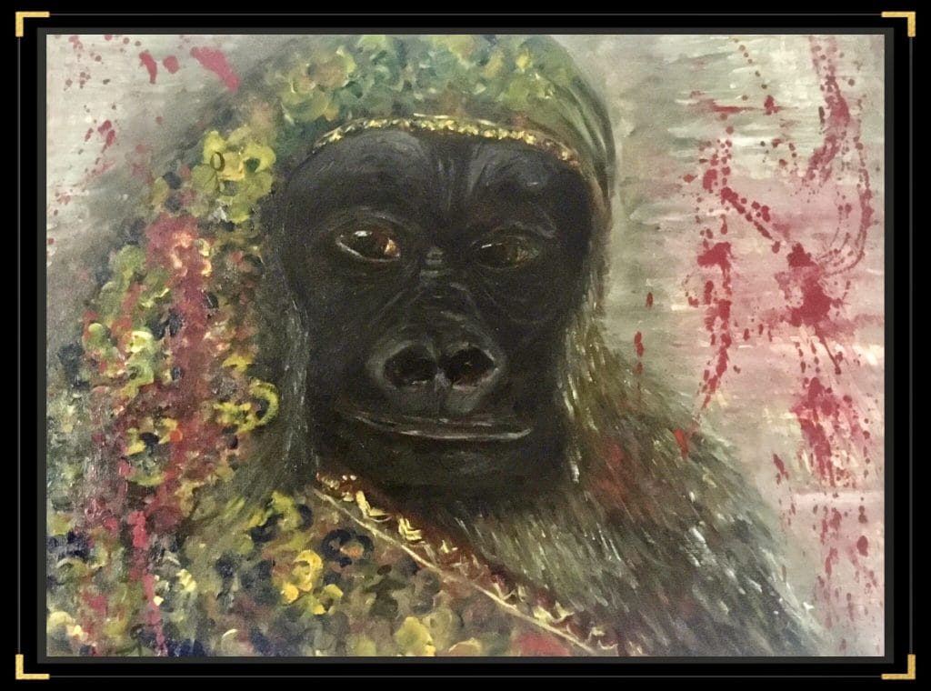 Black gorilla original oil painting for sale