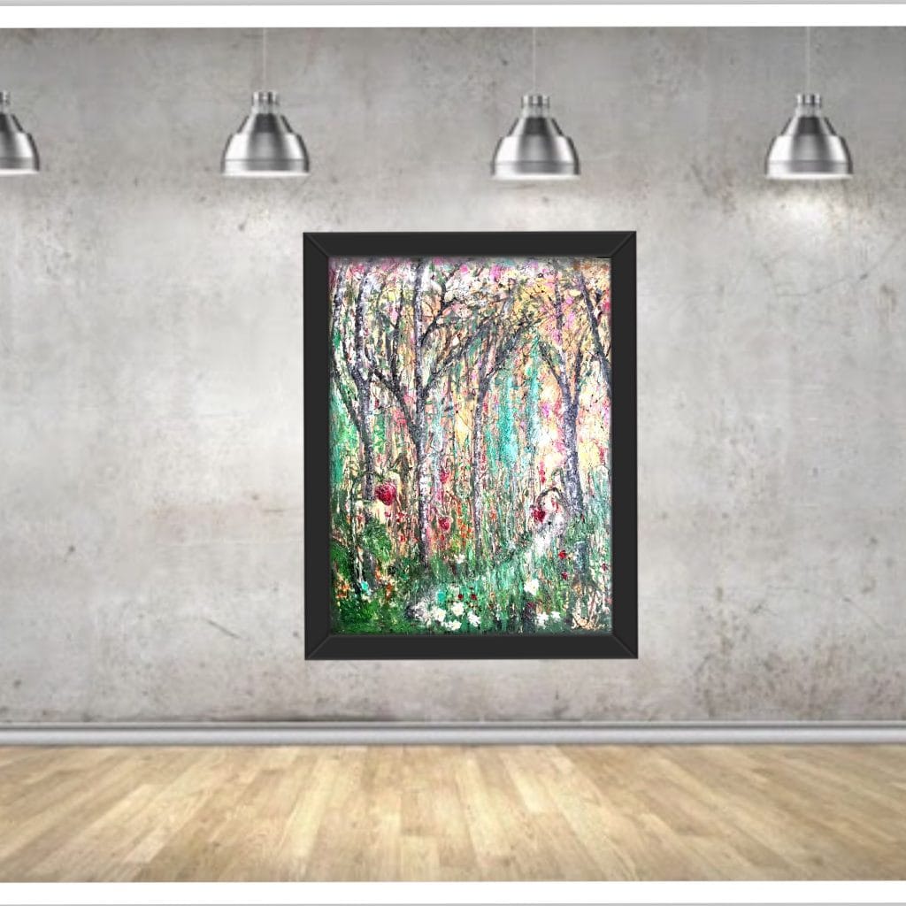 Mysterious strawberry forest,original oil painting,buy art,buy a painting