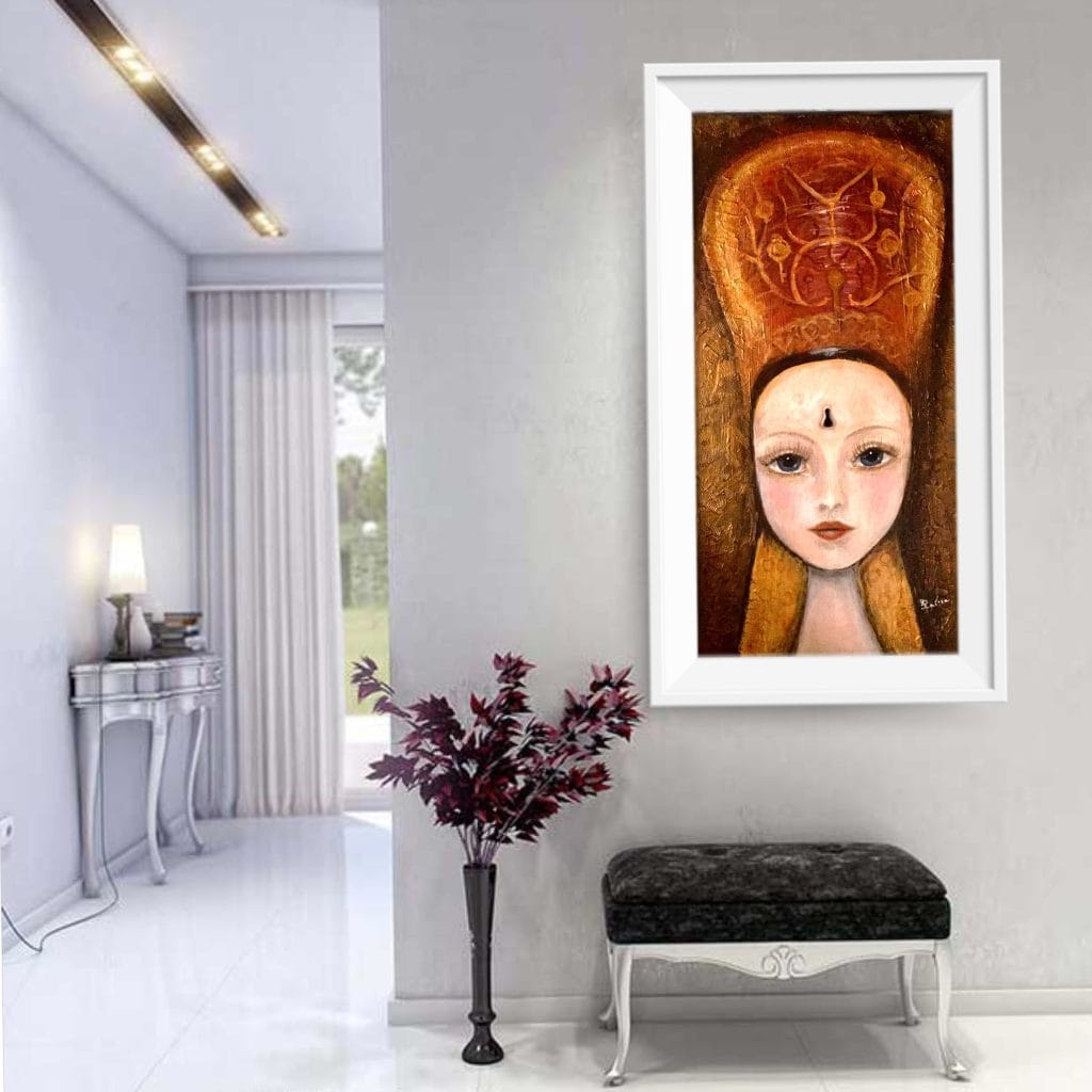Princess,original painting,young woman portrait,acrylic painting,buy art