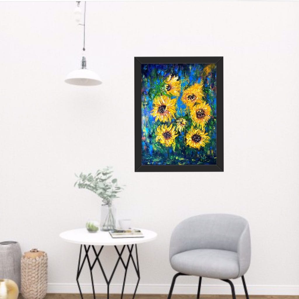 Sunflowers,impasto hand painted oil painting