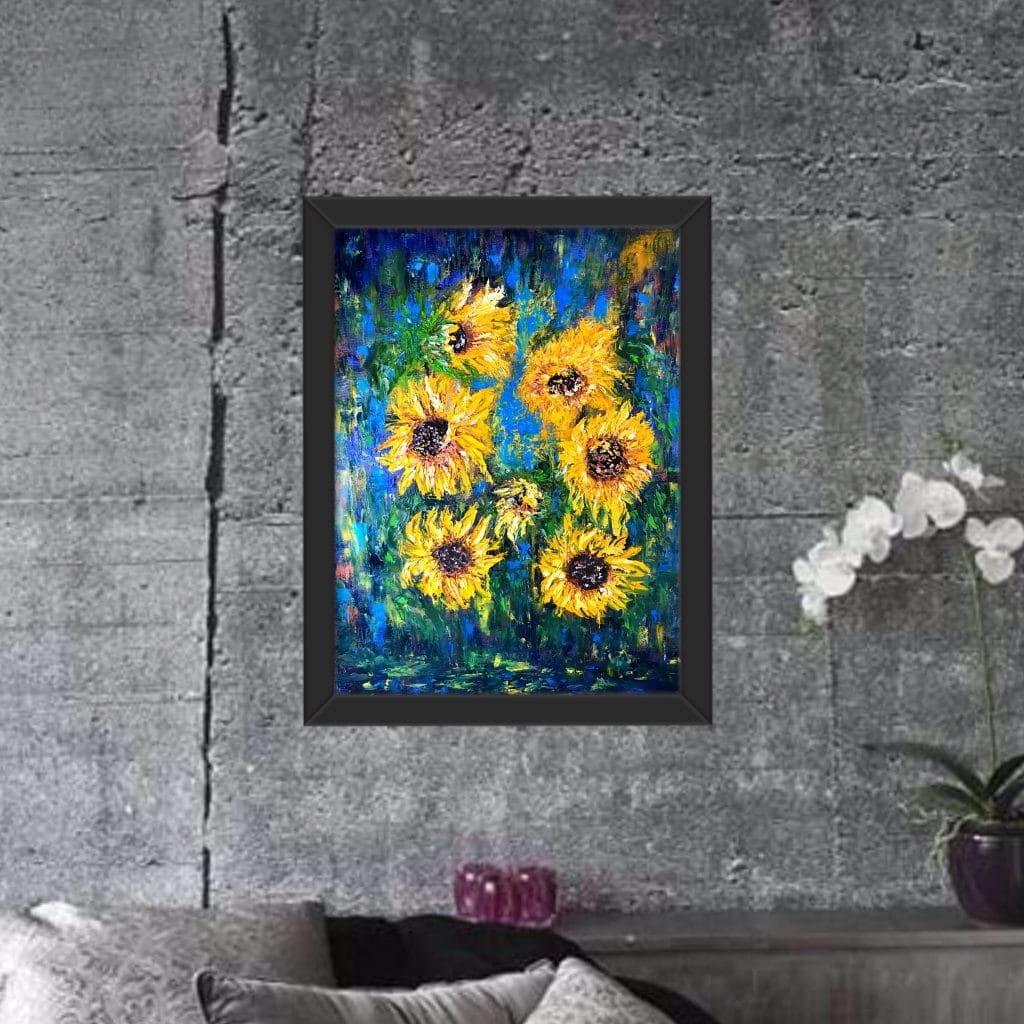 Sunflowers,impasto hand painted oil painting