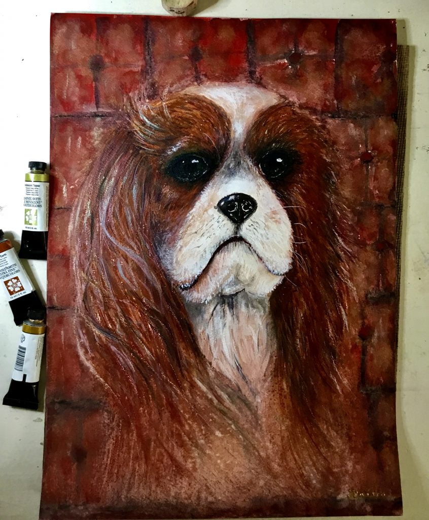 Cavalier King Charles watercolour painting to buy