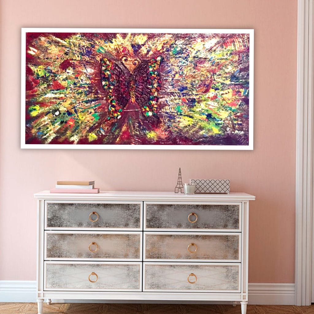 Butterfly abstract background oil painting for sale