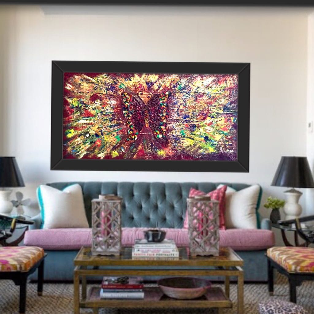 Butterfly abstract background oil painting for sale