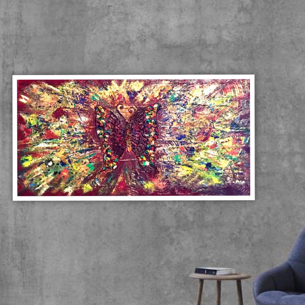 Butterfly abstract background oil painting for sale