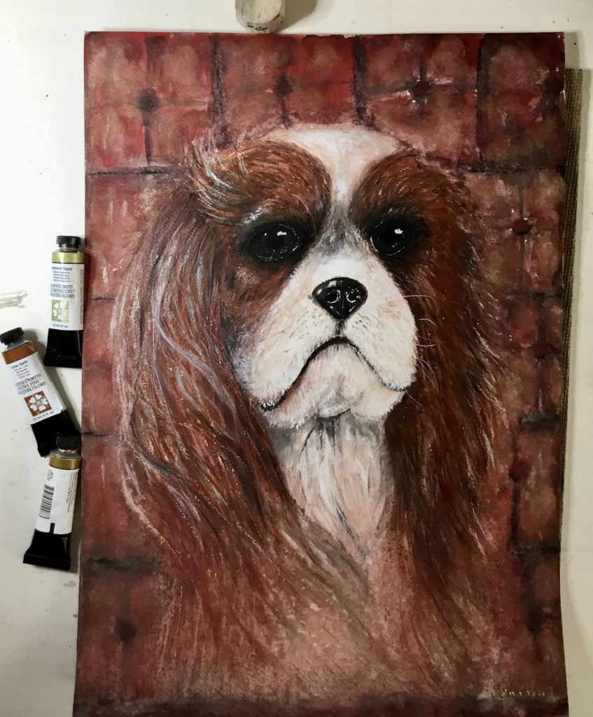 Cavalier King Charles watercolour painting to buy