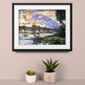 Riverscape painting monet inspired for sale