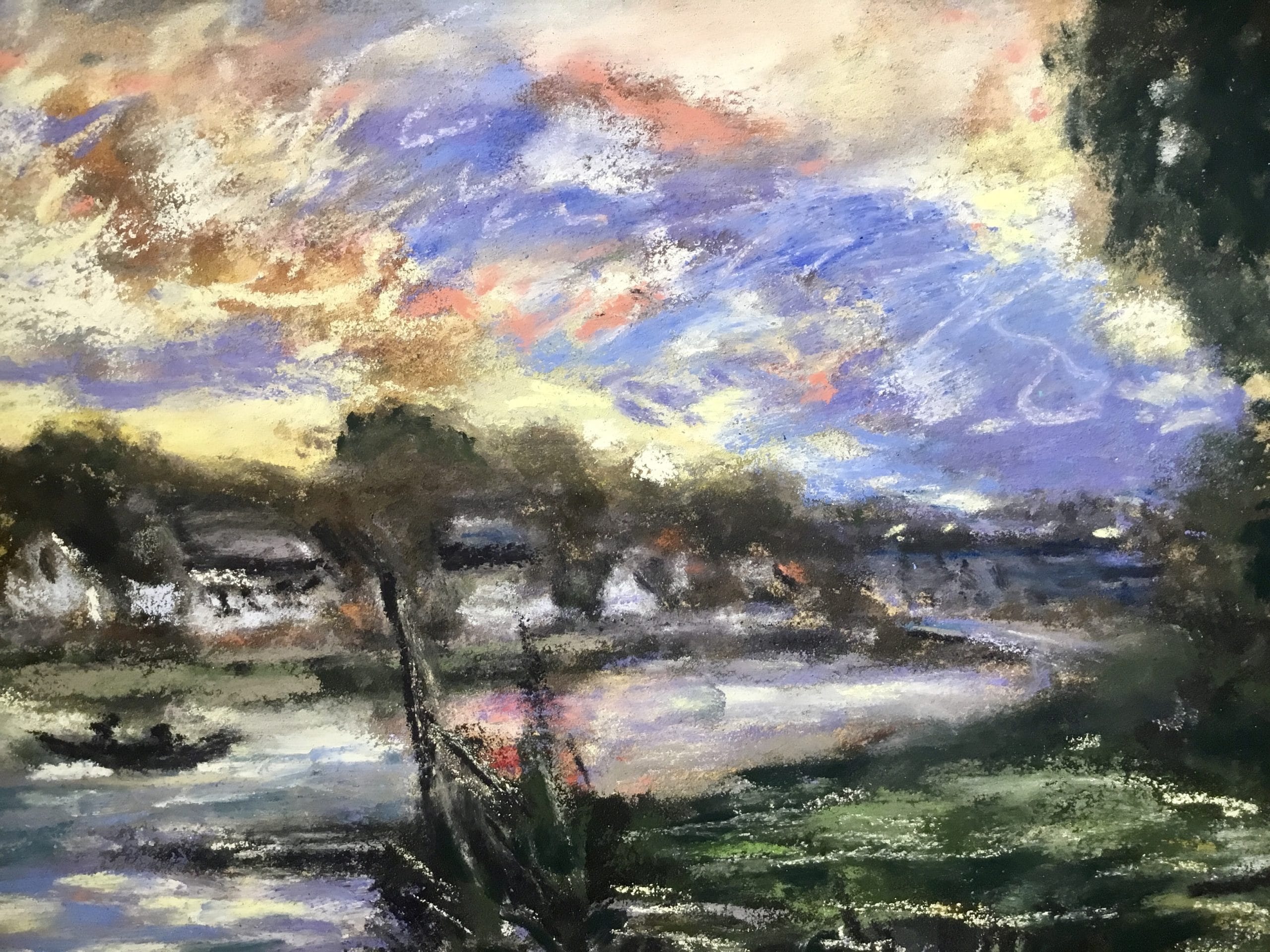 Riverscape painting monet inspired for sale