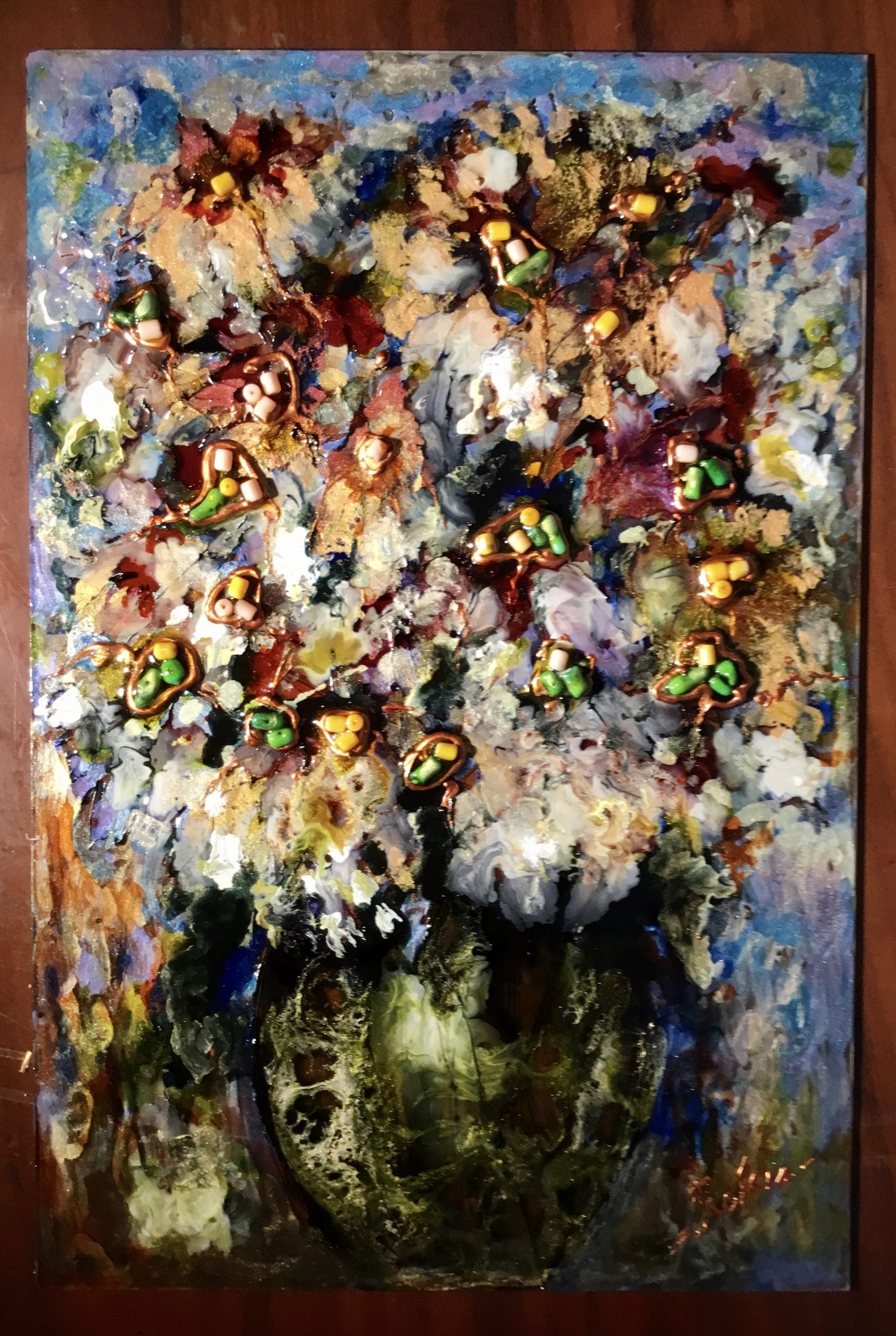 Chrysanthemums impressionistic painting for sale