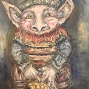 Leprechaun original oil,painting for sale