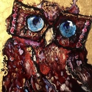 Owl stained glass panel for sale