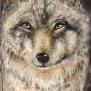 Wolf pastel painting for sale