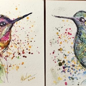 Hummingbirds painting for sale
