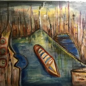 Cityscape painting watercolour for sale