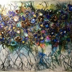 Mix media painting on yupo paper