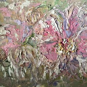 Pink orchids original oil painting for sale