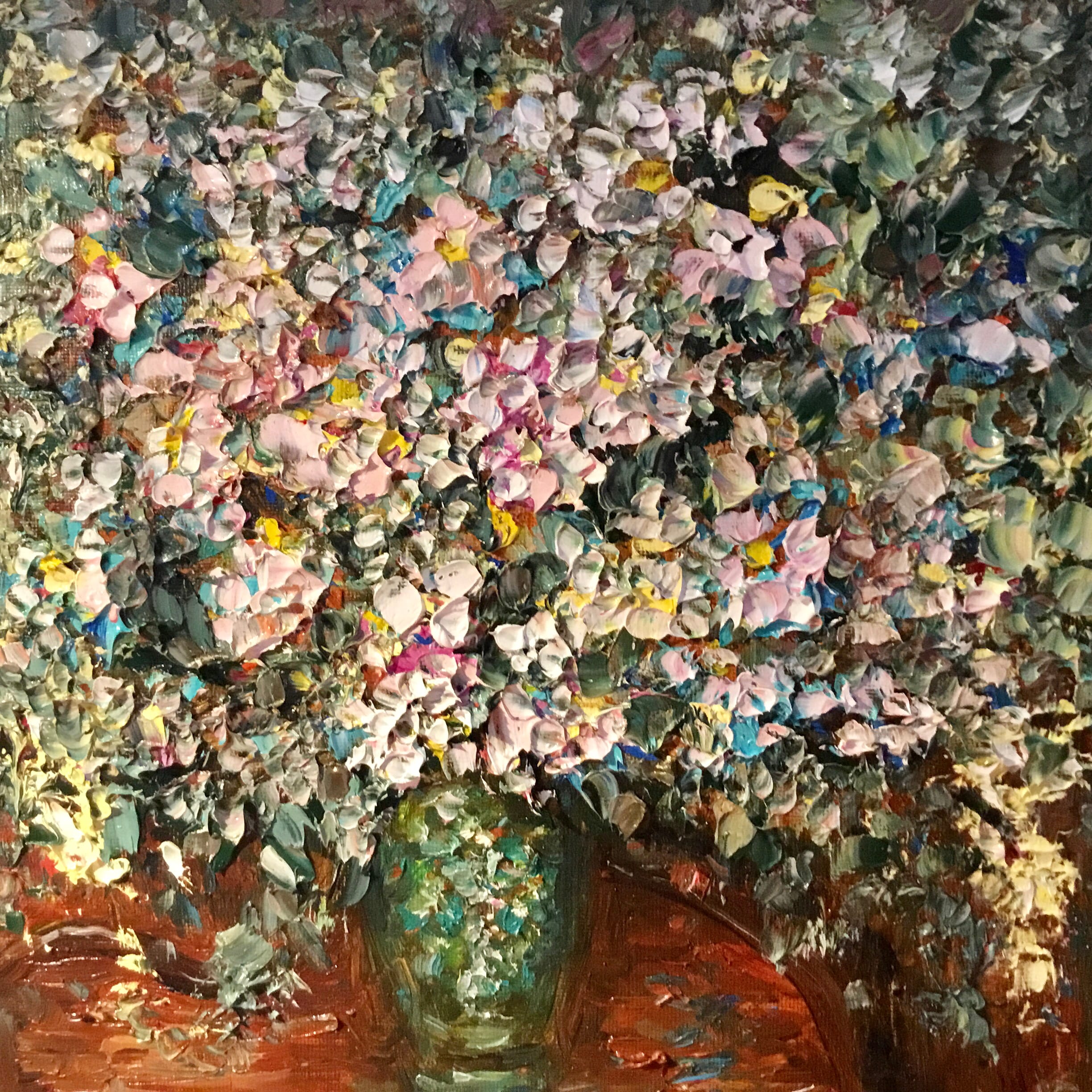 Textured oil painting on canvas