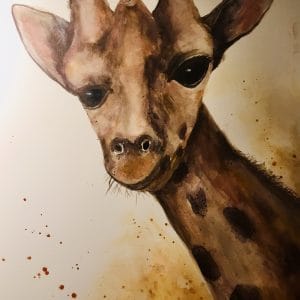 Girrafe watercolour wall art