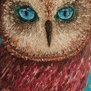 Red owl poster ,oil painting owl