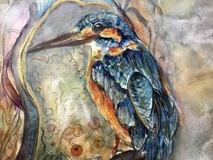 Kingfisher bird painting