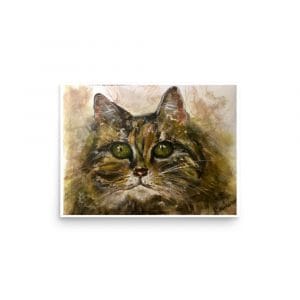 Cat watercolor painting for sale