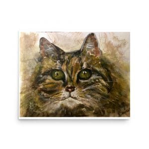 Cat watercolor painting for sale