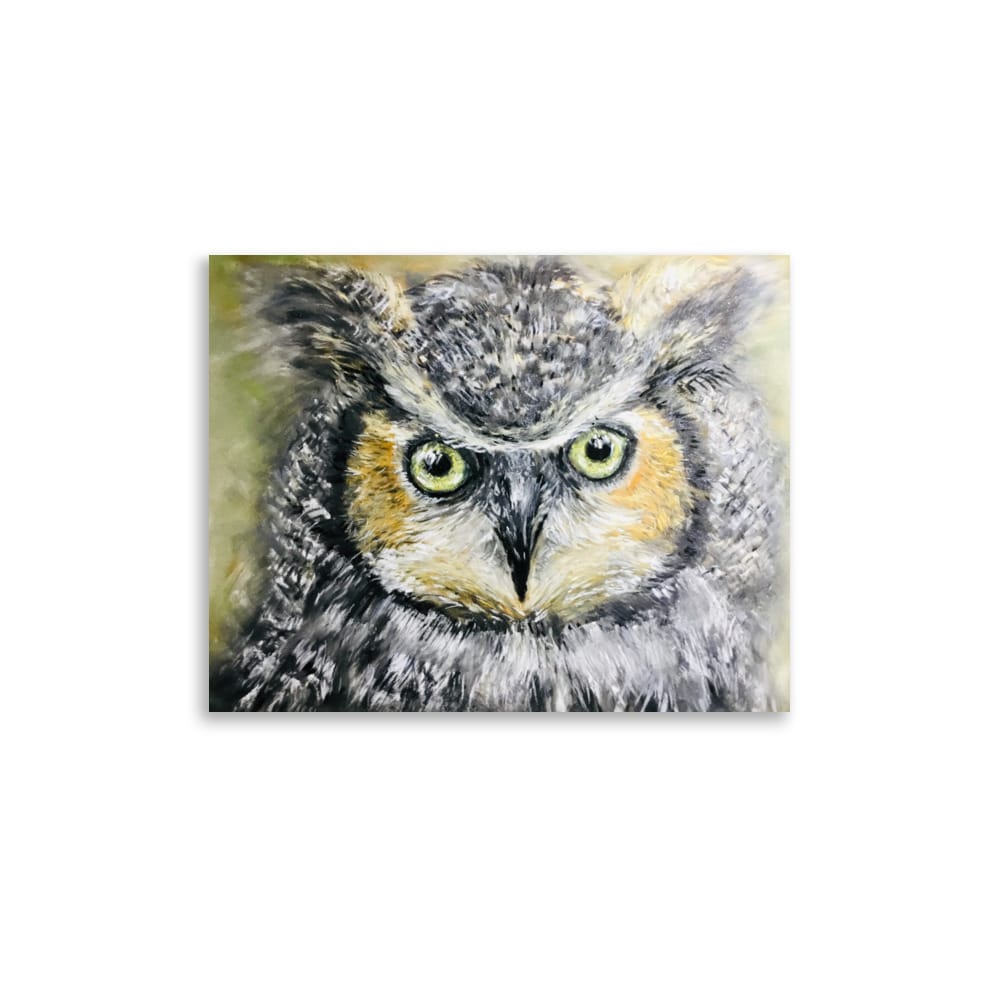 Horned owl pastel painting for sale