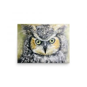 Horned owl pastel painting for sale