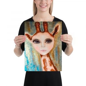 Fantasy wonan giraffe painting for sale