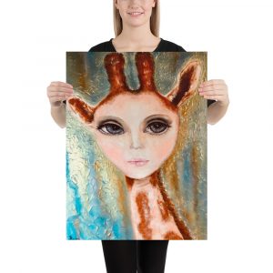 Fantasy wonan giraffe painting for sale