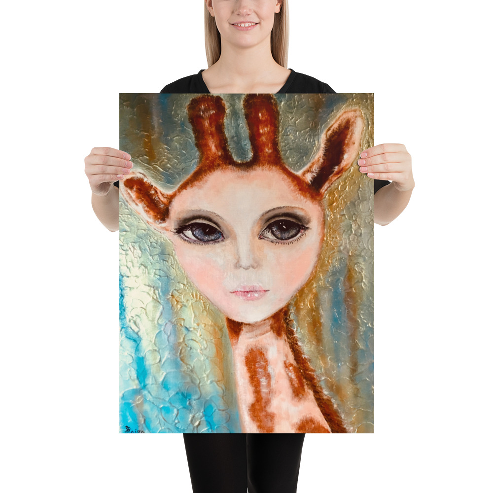 Fantasy wonan giraffe painting for sale
