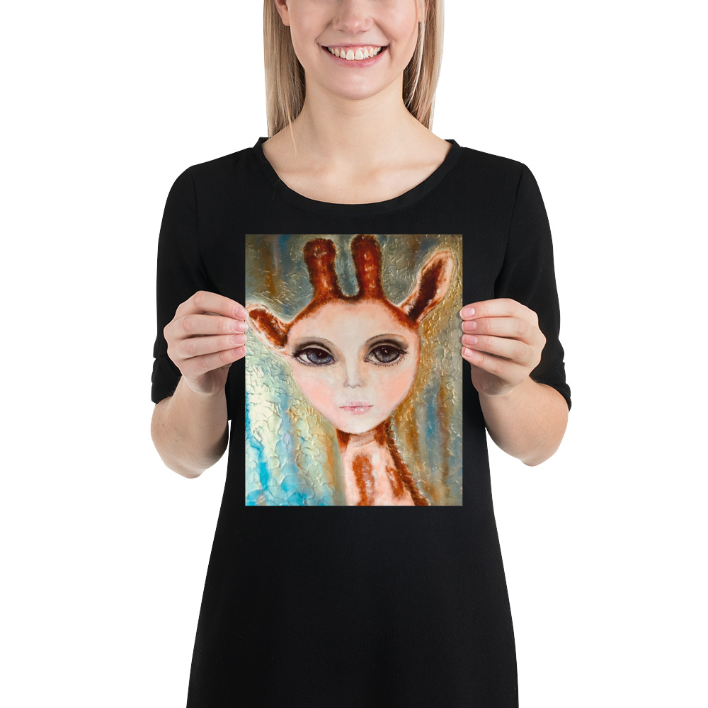 Fantasy wonan giraffe painting for sale