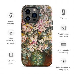 Fantasy flowers in a vase iphone case