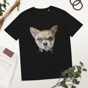 unisex-organic-cotton-t-shirt-black-front-63fcf4fb0a55d.jpg Chihuahua t shirt