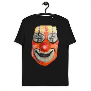 unisex-organic-cotton-t-shirt-black-front-63fcf846db062.jpg Clown t shirt for sale