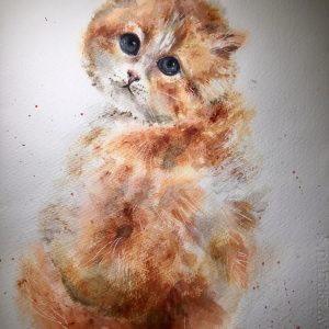 Ginger cat painting for sale online