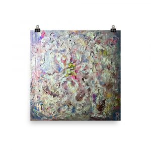 Abstract white flower painting