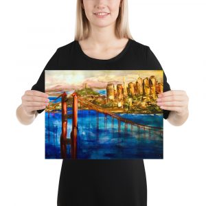 San Francisco watercolor painting poster