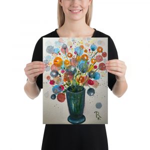 Fantasy flowers watercolor painting