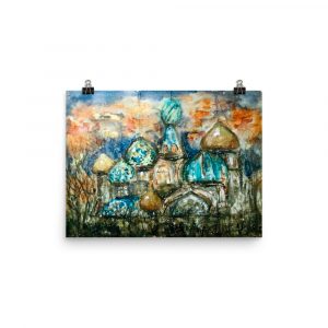 Saint Petersburg watercolor painting poster