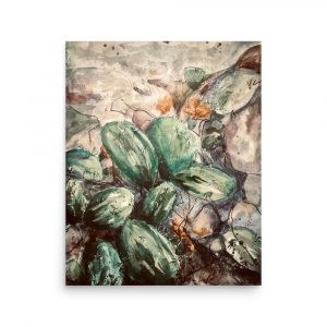 Cactuses watercolor painting