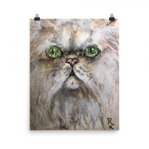 White persian cat poster