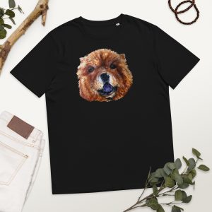 unisex-organic-cotton-t-shirt-black-front-640a1ab255d76.jpg Chow chow t shirt