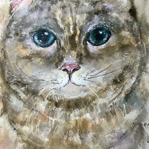 Cat watercolor art