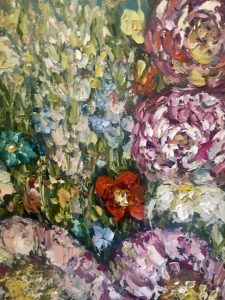 Colourful flowers oil painting 