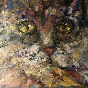 Cat oil painting on canvas